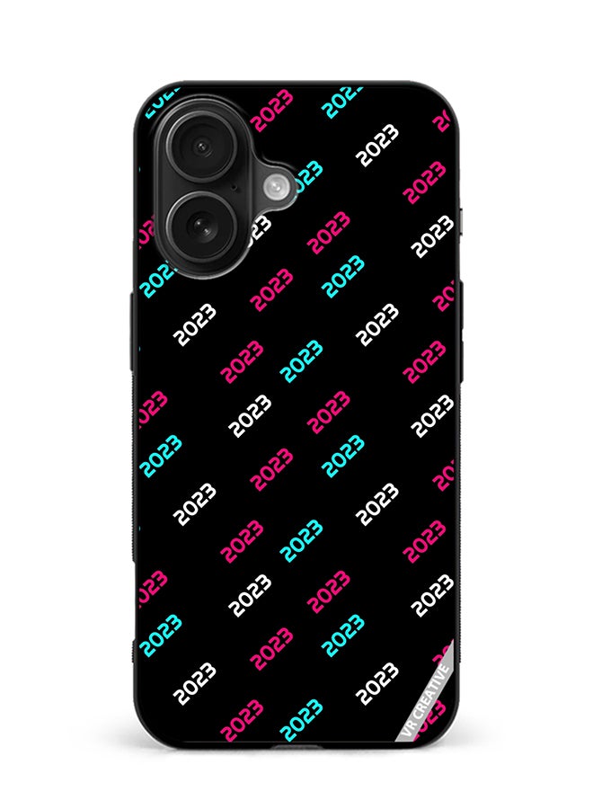 VR CREATIVE Protective Case Cover For Apple iPhone 16 Plus Creative Concept Of 2023 Happy New Year Design Multicolour