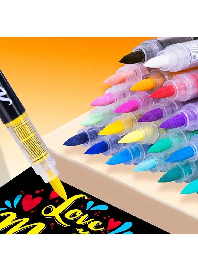 GuangNa 12 Colors Acrylic Paint Marker Set – Soft Tip, Odorless, Stackable, Smooth Flow Drawing Pens for Students & Artists  - Image 5