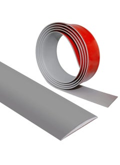 Floor Transition Strip,2M*4CM Self Adhesive Vinyl Flooring Transition Strips Floor Cover Strips Wood to Tile Floor Divider Strip for Joining Floor Gaps Tiles Carpet Threshold Transition-Grey