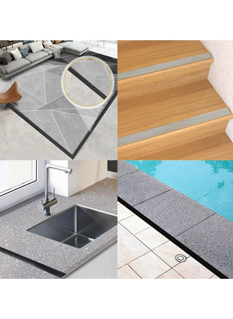 CMGTYYD - Floor Transition Strip,2M*4CM Self Adhesive Vinyl Flooring Transition Strips Floor Cover Strips Wood to Tile Floor Divider Strip for Joining Floor Gaps Tiles Carpet Threshold Transition-Grey - Image 1