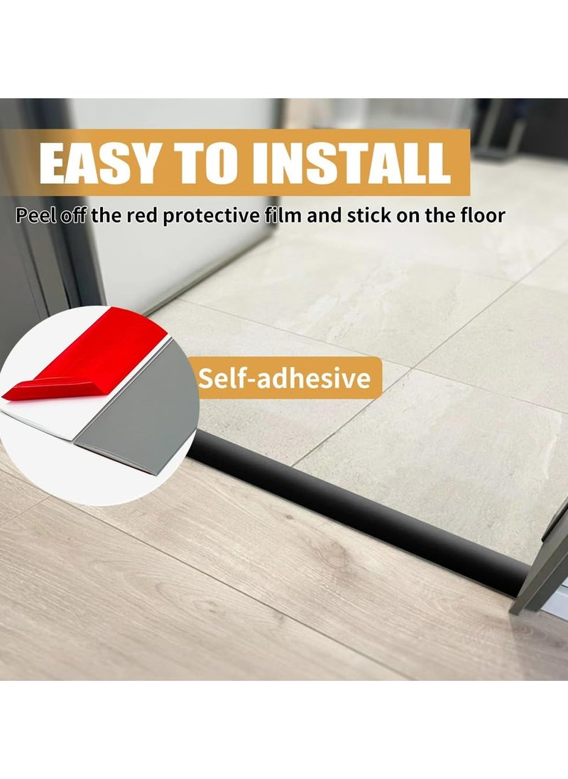 CMGTYYD - Floor Transition Strip,2M*4CM Self Adhesive Vinyl Flooring Transition Strips Floor Cover Strips Wood to Tile Floor Divider Strip for Joining Floor Gaps Tiles Carpet Threshold Transition-Grey - Image 1