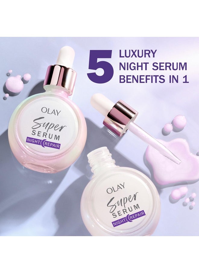 Olay Olay Super Serum for Night Repair 1.0 oz, 5-in-1 Lightweight Skin Cell Renewing Face Serum, Wrinkle Correcting Treatment with Salicylic Acid & Niacinamide  - Image 2