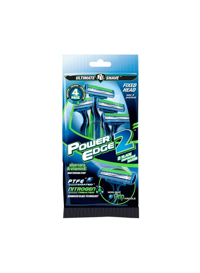 Power Edge 2 Blade Disposable Razor, Made in UK - Image 1