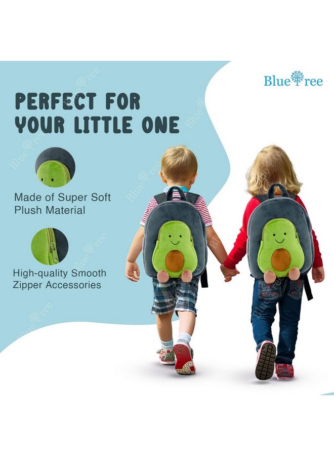 blue tree Cute Kids Backpack Toddler Bag Plush Animal Cartoon Mini Travel Bag for Baby Girl Boy 1-5 Years (small, Avocado Blue, Avocado Blue) - Image 3