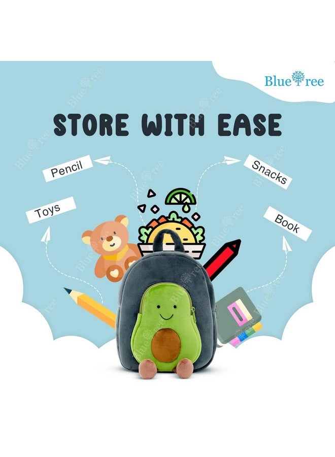 blue tree Cute Kids Backpack Toddler Bag Plush Animal Cartoon Mini Travel Bag for Baby Girl Boy 1-5 Years (small, Avocado Blue, Avocado Blue) - Image 4