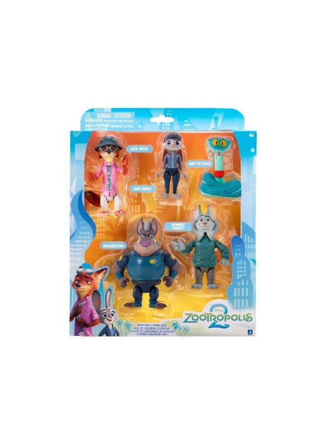 Disney تمثال زوتروبوليس 2 القابل للجمع 3 إنش 5 في 1 | نيك وايلد، جودي هوبس، غاري دي سنيك، هوج بوتوم، باوبيرت لينكزلي | مجموعة زوتوبيا 2 للأسرار | تمثال شخصية | هدية للأطفال وجامعي التحف! - Image 1