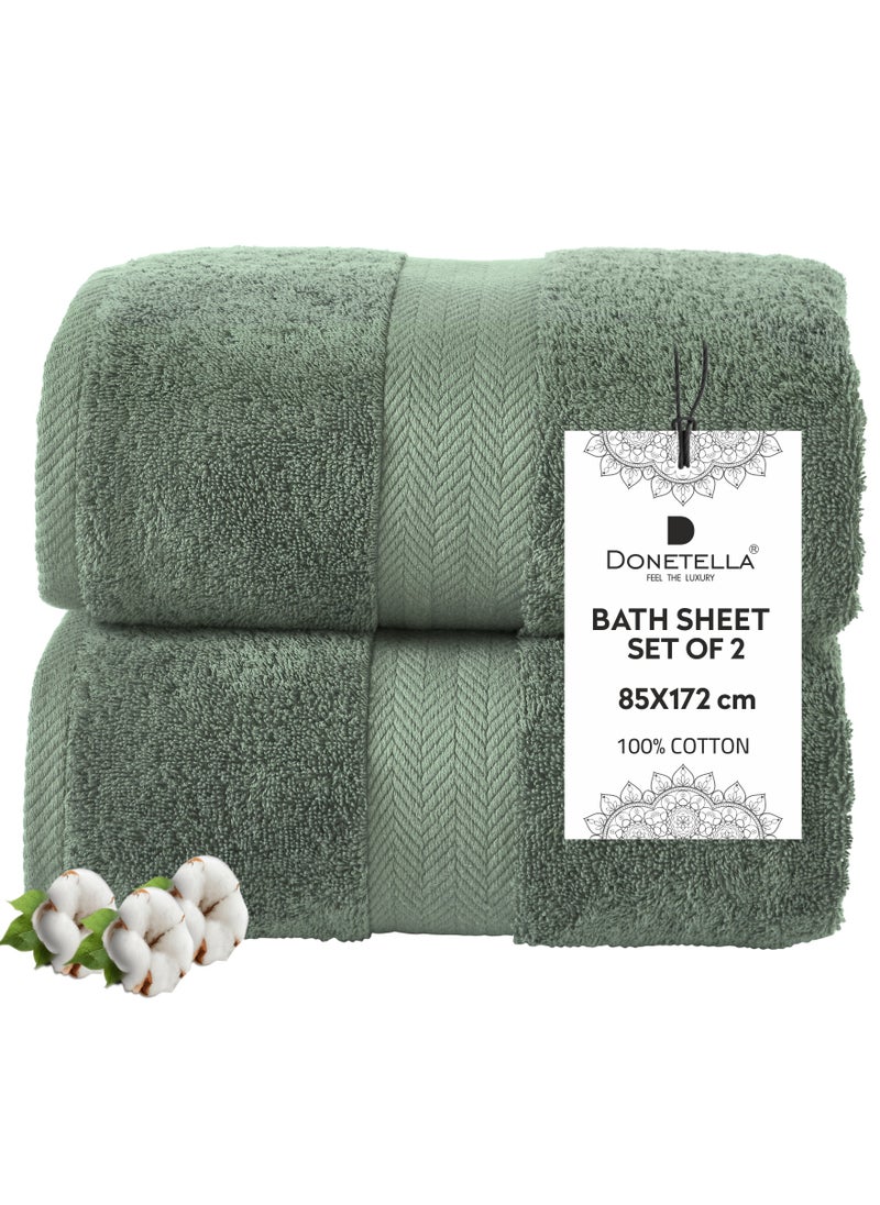 Premium 100 % Combed Cotton 2-Pcs Bath Sheet Set (85 X 172 CM) 600 GSM Large Towel, Highly Absorbent, Quick Dry,Best Towel for Bathroom, Spa And Hotel,Olive Green - pzsku/Z1E9AD5087D0746AAA824Z/45/_/1735026724/c7be0a6c-a076-49ca-9821-f33602e1703a