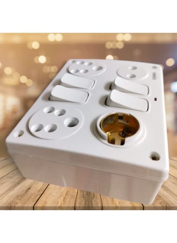 Candle CANDLE 6AMP. Unbreakable 4 Switch 4 Socket/OUTLETS 4+4 with Box with Indicator Switch Scoket Board (Pack of 1pc.)  - Image 2
