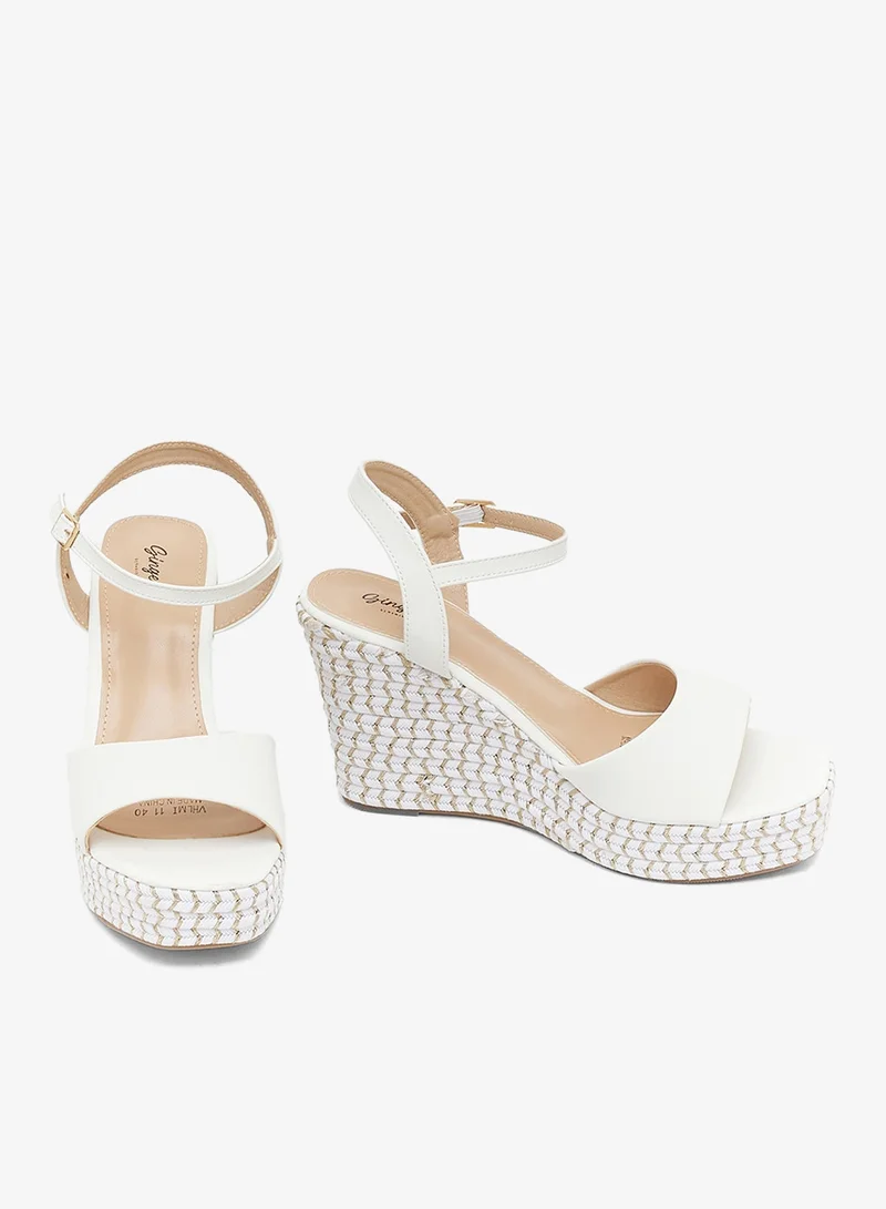 Ginger WHITE Ankle Strap Wedge Sandals for Women | Best Price UAE