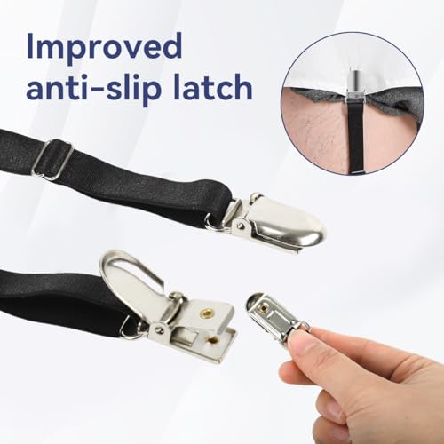 GUSTAVE® Shirt Tucker Belt, Shirt Stays for Men Formal, Mens Shirts Holders Clip Garters for Man Suits, Adjustable & Invisible (1 Pairs) - Image 3