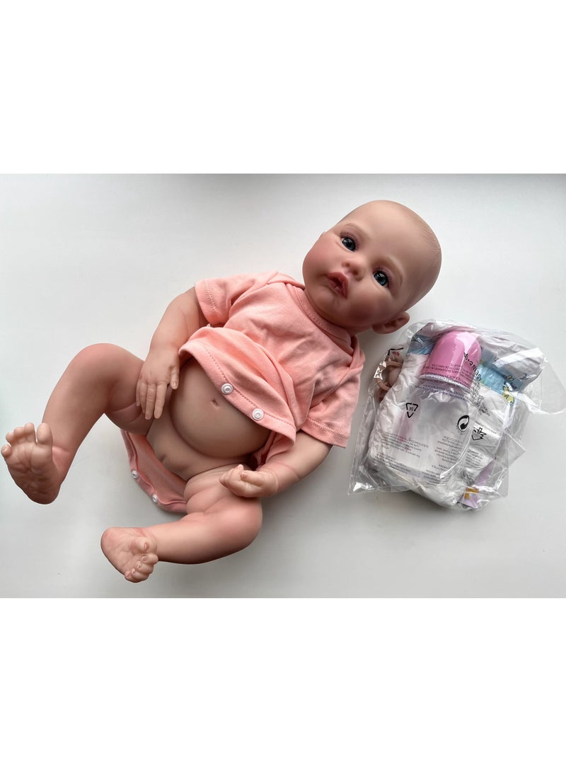 ان بي كي دمية سيليكون بطول ١٩ بوصة، مزينة برسومات يدوية ثلاثية الأبعاد وأوردة شفافة، دمية طفلة واقعية، مجموعة لعب دمية ريبورن. - Image 3