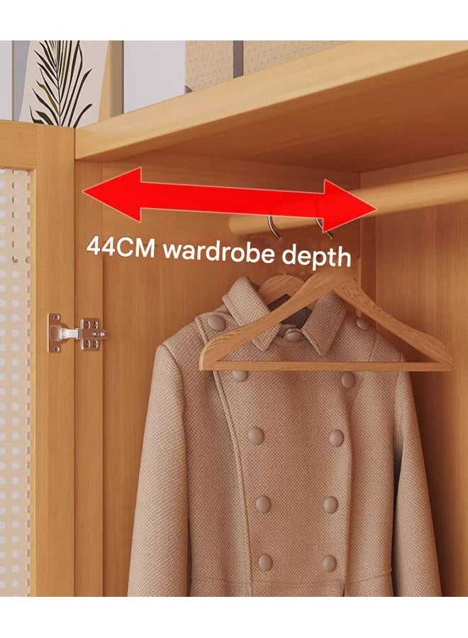 إن كي أكس خزانة ملابس لغرفة النوم، خزانة ملابس منزلية خفيفة فاخرة بسيطة، لون بني فاتح مع أبواب 160*44*84 سم - Image 4