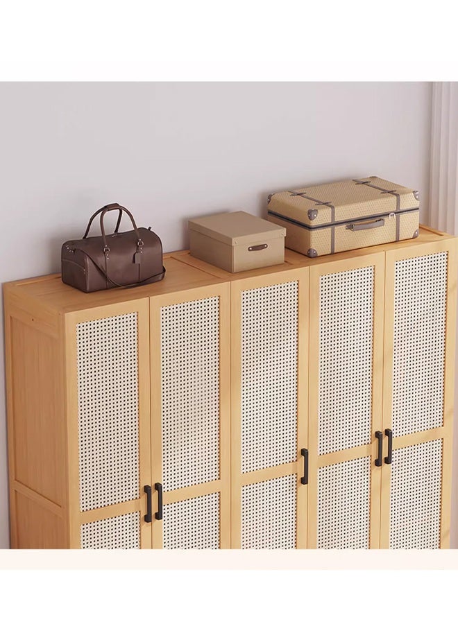 إن كي أكس خزانة ملابس لغرفة النوم، خزانة ملابس منزلية خفيفة فاخرة بسيطة، لون بني فاتح مع أبواب 160*44*84 سم - Image 5