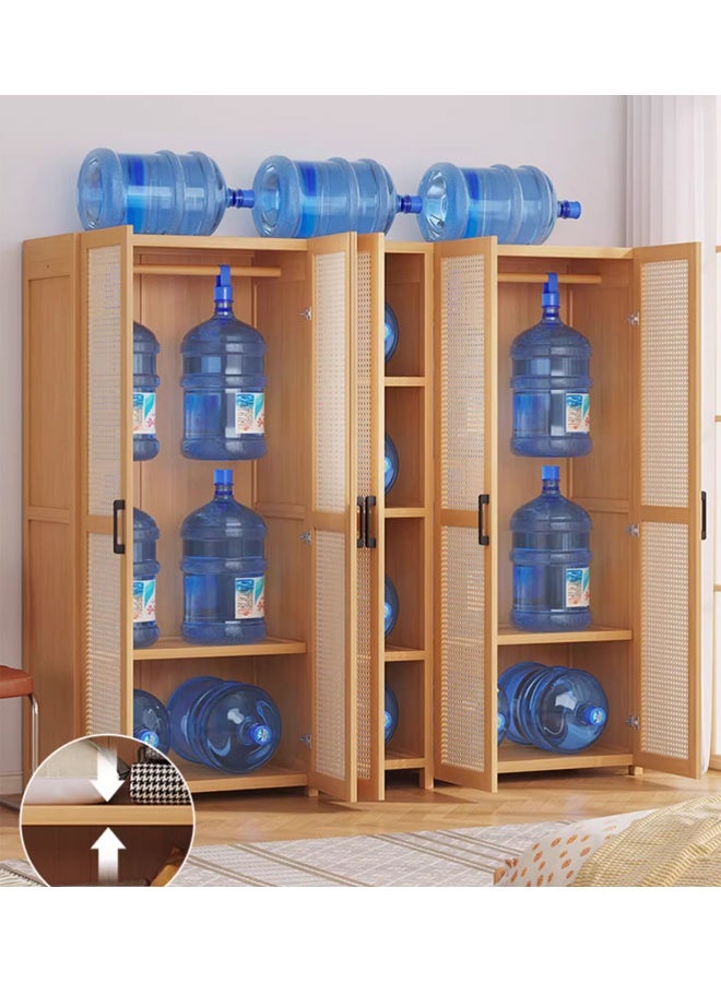 إن كي أكس خزانة ملابس لغرفة النوم، خزانة ملابس منزلية خفيفة فاخرة بسيطة، لون بني فاتح مع أبواب 160*44*84 سم - Image 3