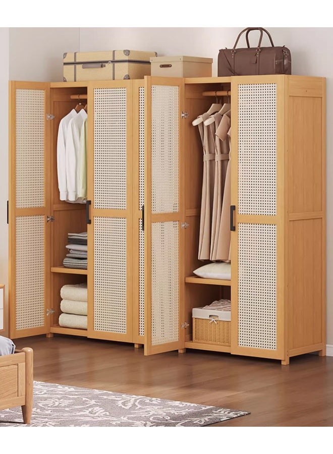 إن كي أكس خزانة ملابس لغرفة النوم، خزانة ملابس منزلية خفيفة فاخرة بسيطة، لون بني فاتح مع أبواب 160*44*84 سم - Image 1