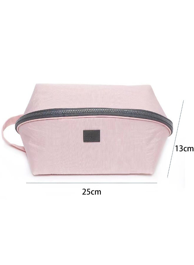 Travel Organizer Bag, Zippered Storage Bag with Compartments for Underwear, Socks, Cosmetic Organizer Portable Underwear Storage Bag for Travel and Home Use (Pink)  - Image 2