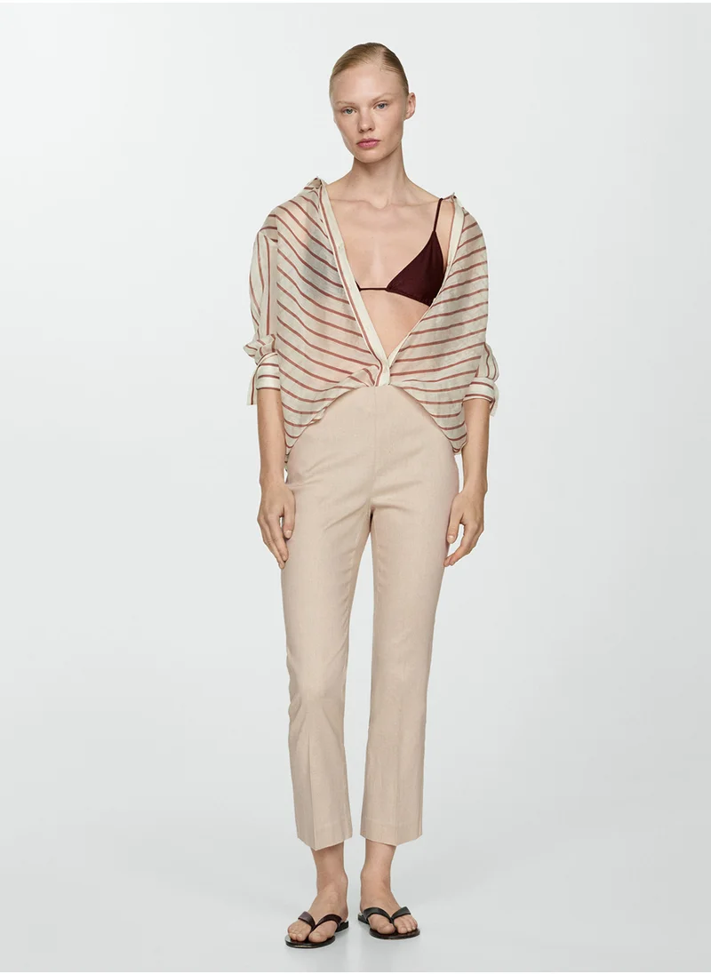 مانجو Linen Flared Trousers