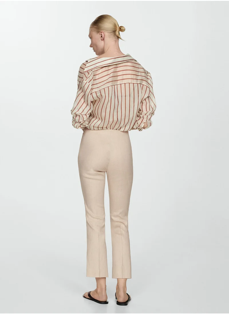 مانجو Linen Flared Trousers