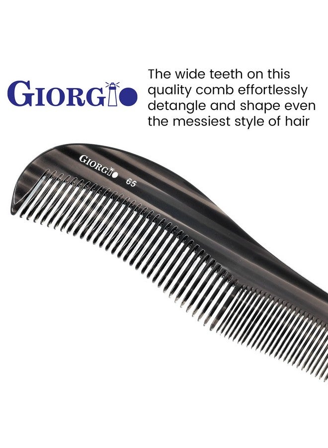 جورجيو مشط جيورجيو G65 كونتور - مشط ذو أسنان دقيقة ومشط ذو أسنان واسعة لتصفيف الشعر الكثيف والرفيع - أمشاط العناية بالشعر للرجال والنساء والأطفال - مشط حلاقة منشاري، مشط شعر مصنوع يدويًا، ومشط مصقول يدويًا - Image 3