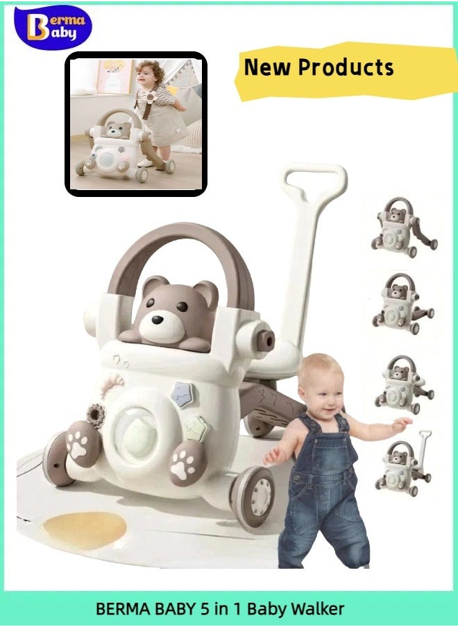 Berma Baby 5 In 1 Multi-Functional Baby Walker Sit-To-Stand Baby Walker With Music  - Image 1