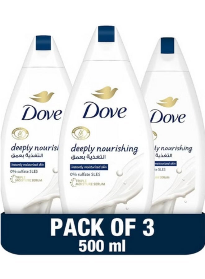 Dove Deeply Nourishing Body Wash 3 x 500 ml