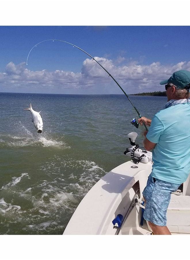 GROIC - قصبة صيد السمك من Traveler Baitcasting خفيفة الوزن مصنوعة من الكربون بمقبض مستقيم وقطب صيد محمول بطول 2.4 متر - أزرق - Image 1