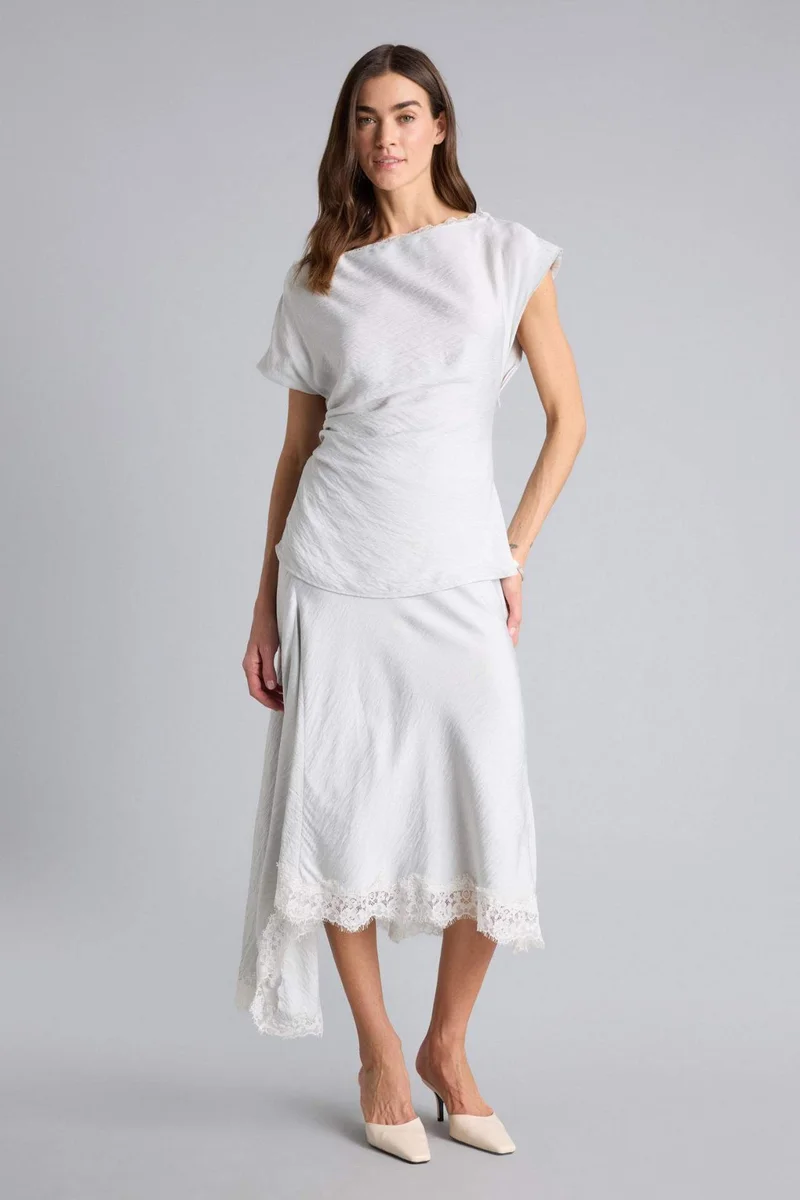 DeFacto Fitted Boat Neck Short Sleeve Blouse