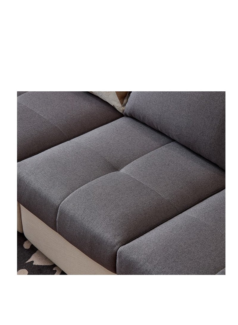 Ripple FURNITURE Modern Fabric U Shape Couch Living Room Sofa Set Furniture Designs 6 Seater  Grey 389X97X85  - Image 3