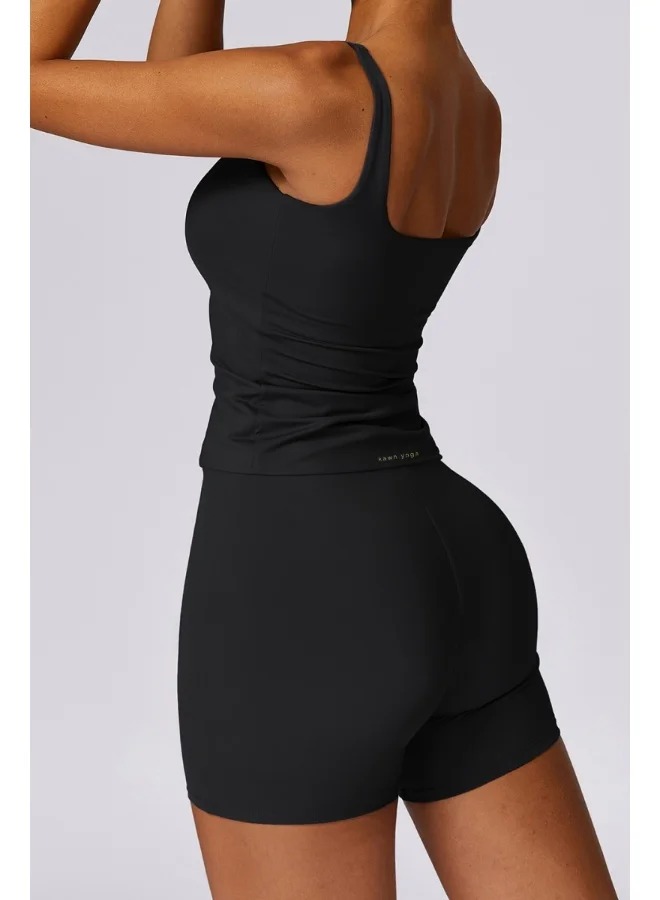 KAWN.YOGA Womens High Waist Contour Workout Sport Yoga Shorts Tummy Control