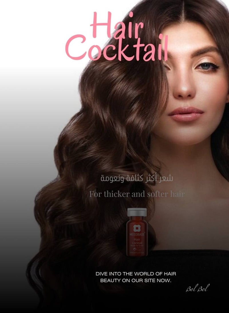 MESOBASE Hair Cocktail Mesobase brand for Hair Loss Prevention Hair Regrowth resistance of the hair follicles with Vitamin Biotin (0.05%) Iron (0.05%) Panthenol (10%) (1 pack 10ml) - Image 3