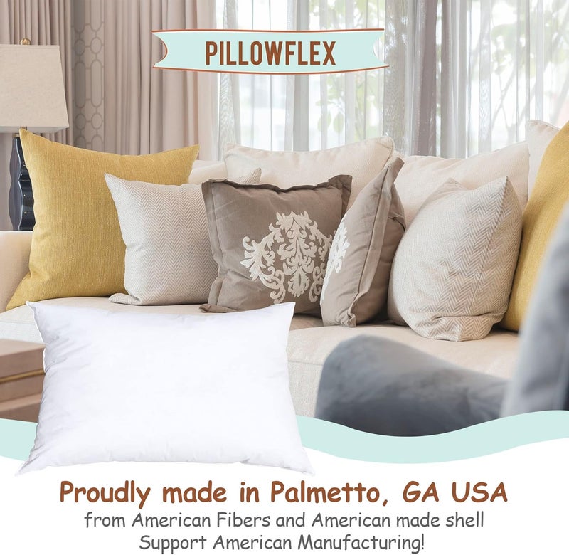PILLOWFLEX Synthetic Down Pillow Insert - 12x18 Down Alternative Pillow, Ultra Soft, Small Rectangle, Lumbar, Travel, Neck, Sleeping Pillow - 1 Decorative Pillow Form - Image 5