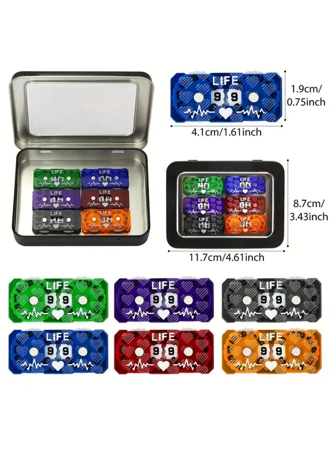 6 قطع عداد الحياة إم تي جي متعقب الصحة ملون B2 لإكسسوارات ألعاب السحر وD&D وألعاب الورق والألواح - Image 3