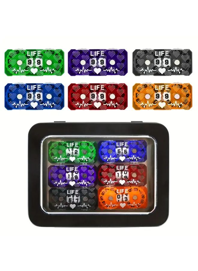 6 قطع عداد الحياة إم تي جي متعقب الصحة ملون B2 لإكسسوارات ألعاب السحر وD&D وألعاب الورق والألواح - Image 4