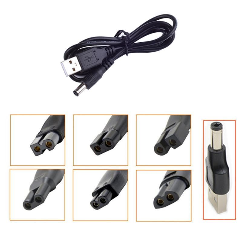 Accessonico Clipper Charger Trimmer Charger Cord Replacement for Philips HQ87 USB, Compatible with Swiffer Vacuum, Beard Trimmer Shaver Replacement for Hoverboard Charger 2 Prong 4 Prong, Black - Image 4