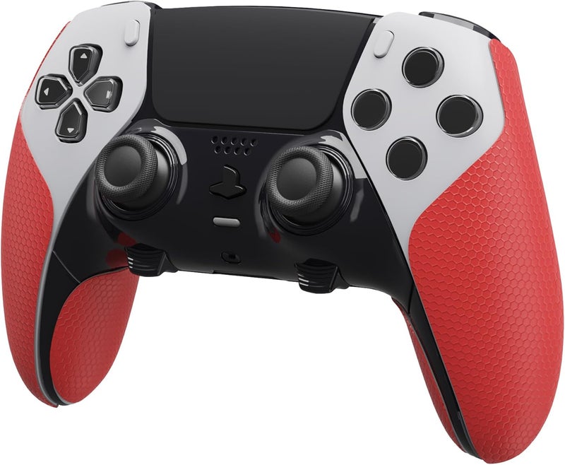 ملصق قبضة من بلاي فيتال لوحدة تحكم PS5 Edge اللاسلكية، وسادات مطاطية محترفة غير قابلة للانزلاق وممتصة للعرق، وسادات قبضة، ملصق جلدي لوحدة تحكم PS5 Edge (أحمر) - Image 5