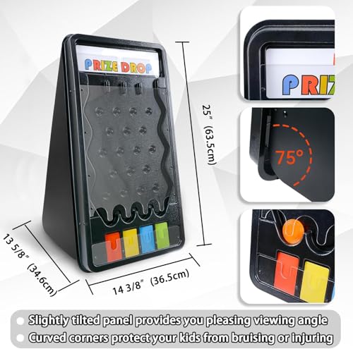 Hooomyai Mini Tabletop Prize Drop Board Game 25x14 Plinko Board Foldable Stand with Customizable 8 Playing Pucks for Carnival Tradeshow Party - Image 5