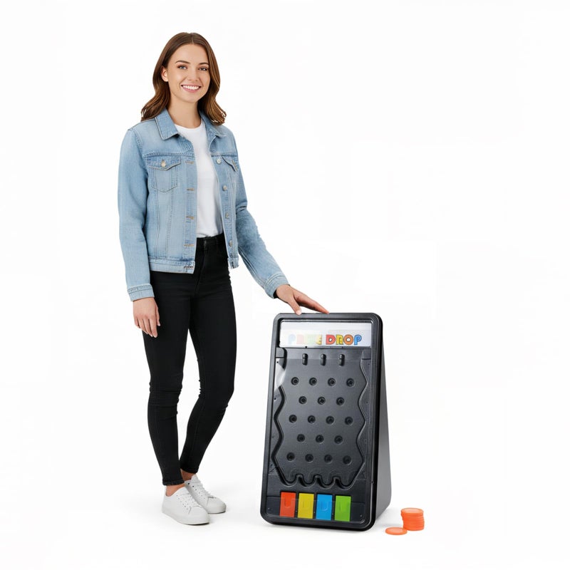 Hooomyai Mini Tabletop Prize Drop Board Game 25x14 Plinko Board Foldable Stand with Customizable 8 Playing Pucks for Carnival Tradeshow Party - Image 2