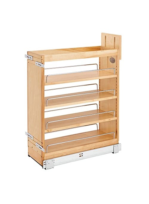 Rev-A-Shelf RevAShelf 8 Pullout Storage Organizer for Base KitchenBathroom Cabinets with SoftClose Full Extension Slides and Adjustable Shelves 448BCSC8C 