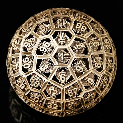 FTNNGIME Metal D100 DND Dice 100 Sided 50mm Giant Metal Dice Single D100 for Dungeons and Dragons Polyhedral Role Playing Game - Image 1