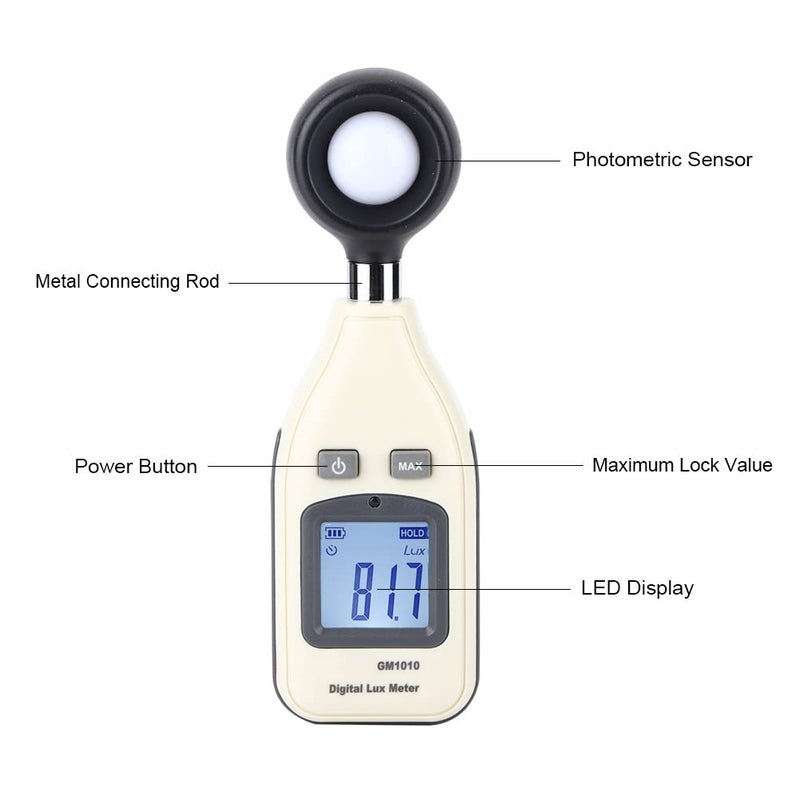 Digital Lux Meter Handheld Light Meter Photometer with Backlit Display for Office Factory Use - Image 5