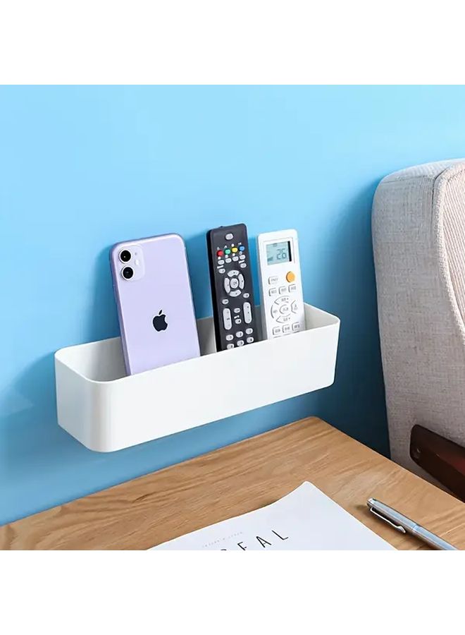 3pcs White Wall Mounted Storage Boxes 2 Short 1 Long Plastic Organizer - Image 4
