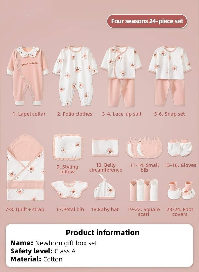 DOOKOO 24PCS Newborn Baby Gift Set, Newborn Layette Gift Set for Boys and Girls, Babies Essential Clothes Accessories with Baby Blanket, 100% Premium Cotton,  for Spring Summer Autumn Winter Four Seasons - Image 2
