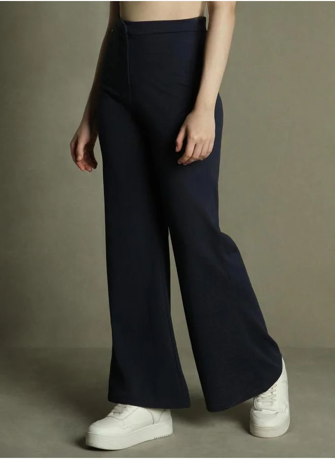 دينيس لينغو Mid-Rise Solid Flared Trousers