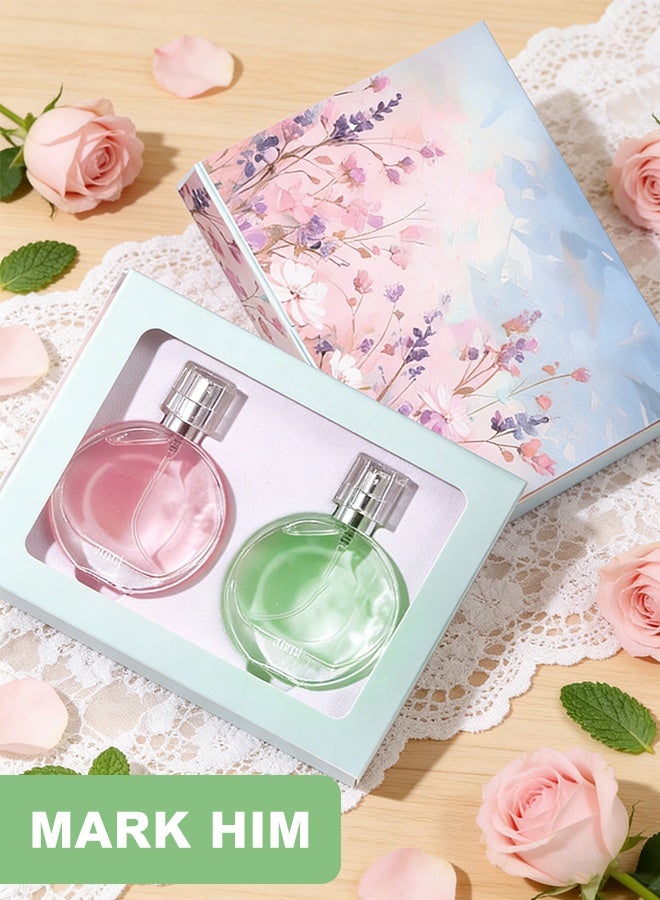 MARK HIM Dual Perfume Gift Set for Women, 2x30ml Eau de Toilette, Long-Lasting Day & Night Fragrances with Fruity, Floral, Woody & Citrus Notes, EDP for Her - Image 1