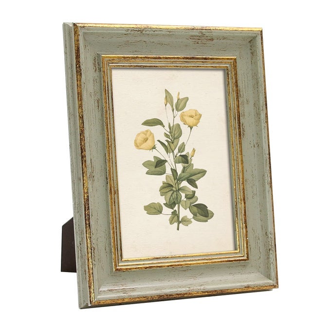 VINTAGE 5X7 PICTURE FRAME GOLD LINE SAGE GREEN DISTRESSED PHOTO FRAMES SET ANTIQUE REAL GLASS WALL HANGING TABLETOP DISPLAY HOME DECOR RETRO SHABBY CHIC UNIQUE GIFT