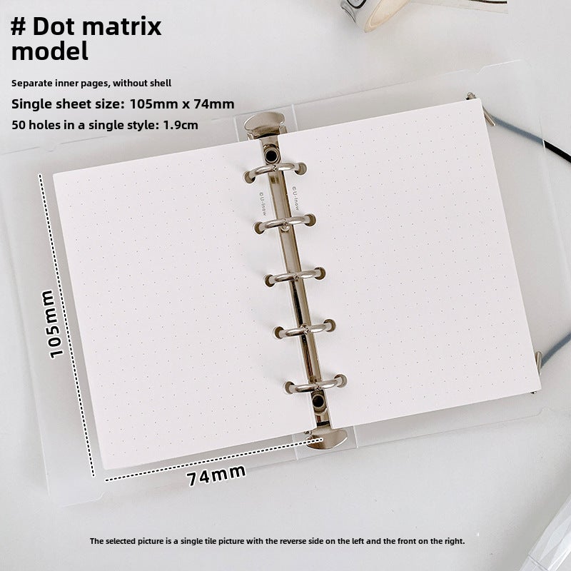 Generic Domestic Kumamoto Paper M5 A8 Grid Line Planner Refill 5-Hole Pages Dot matrix model 74*105mm (punched) 