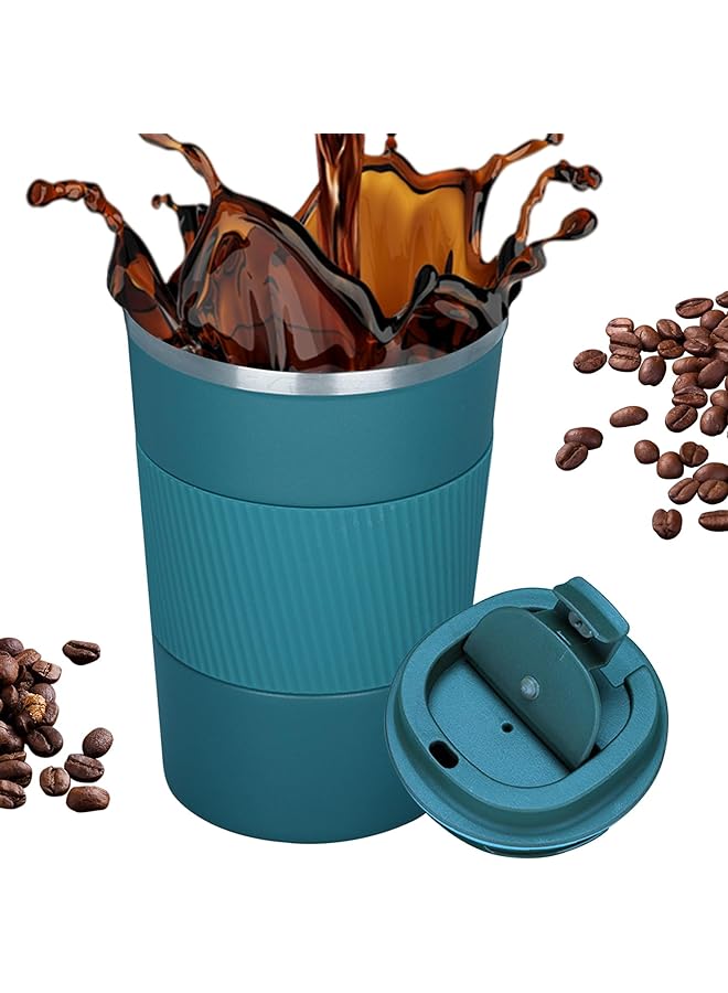 Zaboon Steel Coffee Cup Vacuum Insulated Travel Mug For Home Office Outdoor Works Great For Ice Drinks And Hot Beverage（Blue） - Image 1