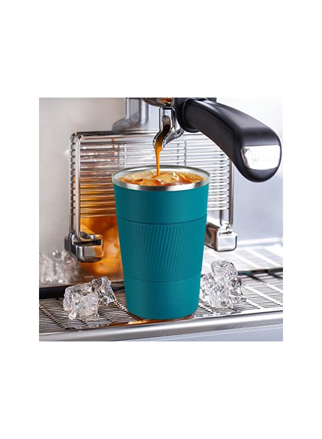 Zaboon Steel Coffee Cup Vacuum Insulated Travel Mug For Home Office Outdoor Works Great For Ice Drinks And Hot Beverage（Blue） - Image 2