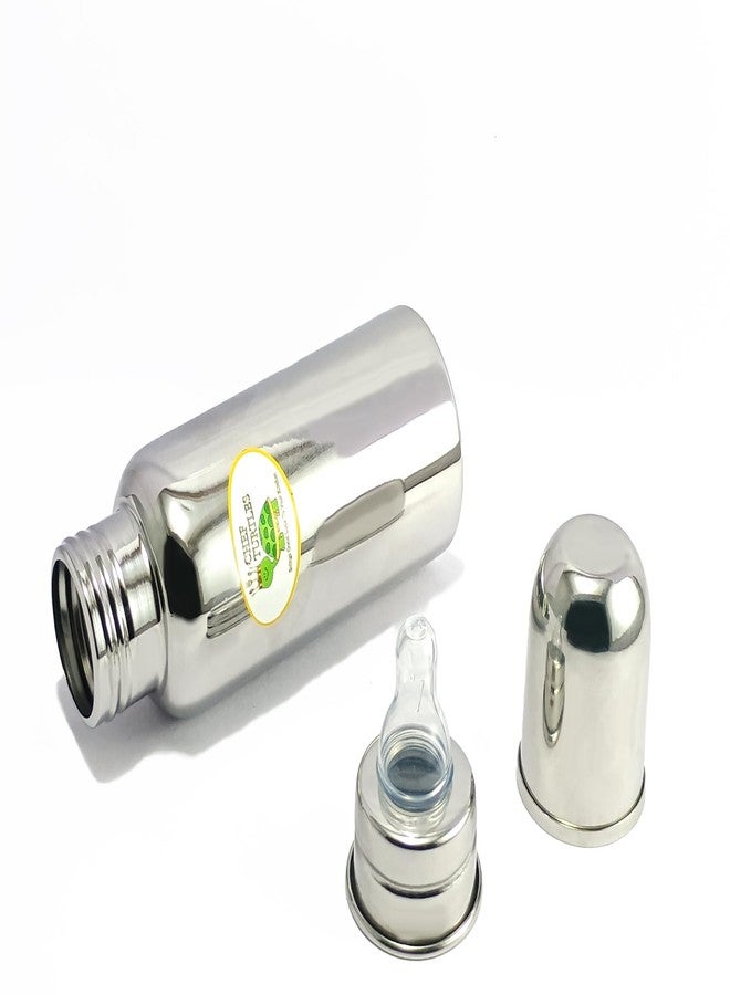 Chef Turtles® Stainless Steel Feeding Baby Bottle, BPA Free Anti Colic Slim Neck Steel Milk Feeding Bottle 304 Grade- (Medium 300ml) - Image 4