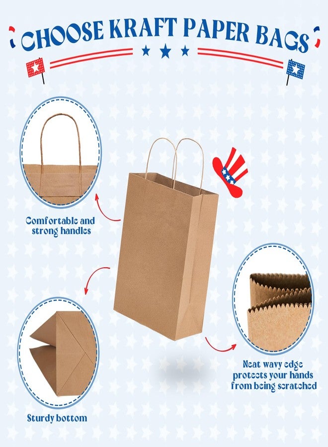 MESHA 100 Pack Brown Gift Bags 8x4.25x10.5 Inch Kraft Paper Bags with Handles Bulk Craft Bags Medium Size for Wending Birthday Party Favor Retail Merchandise Bags - Image 4